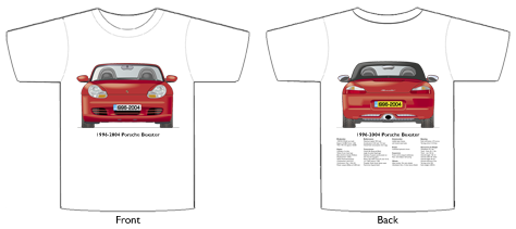 Porsche Boxster 1996-2004 T-shirt Front & Back